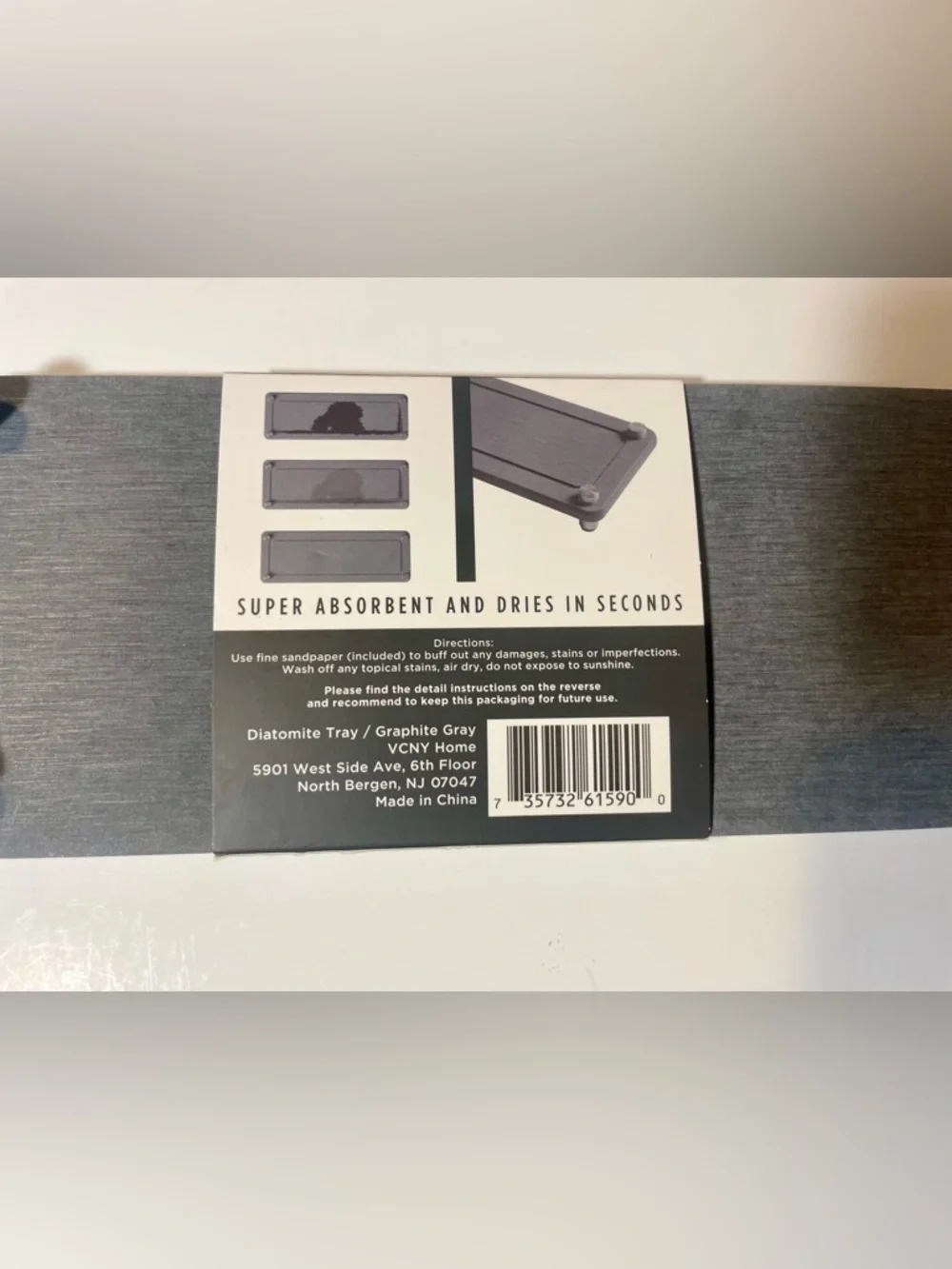 Diatomite Stone Sink Tray Water Absorbing Fast Drying Graphite Gray 11
